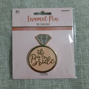 AMSCAN Bridal Shower Novelty Enamel Pin Brooch, Engagement Ring